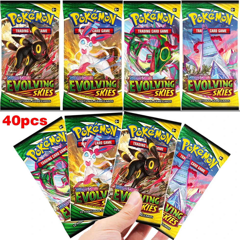 New Pokemon Card 36-40pcs English French Spanish SCARLET&VIOLET EVOLVING SKIES Booster Box Trading Collection Cards Toys Gifts