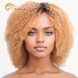 Short Curly Bob Wigs Jerry Curl Human Hair Wig With Bangs 1B 27 30 99J Colored Full Machine Made Wig For Women