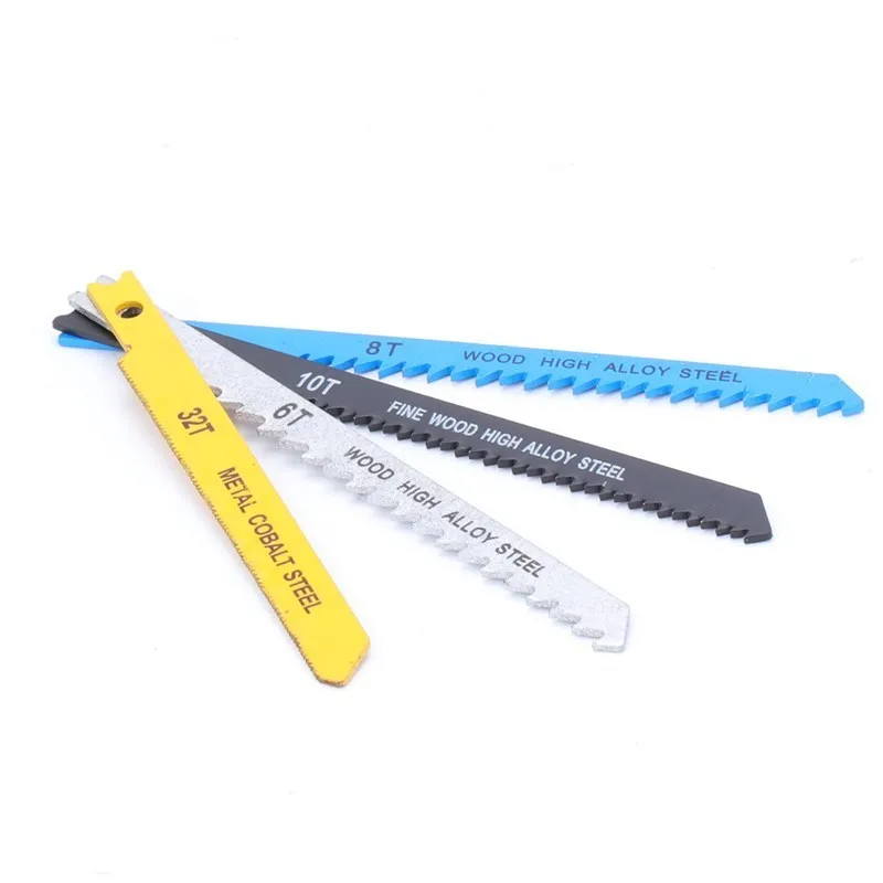 U Shank Jig Saw Blades 68/100mm T6-T32 Assorted Metal/Wood Steel Jigsaw Blades for Cutting Tools 