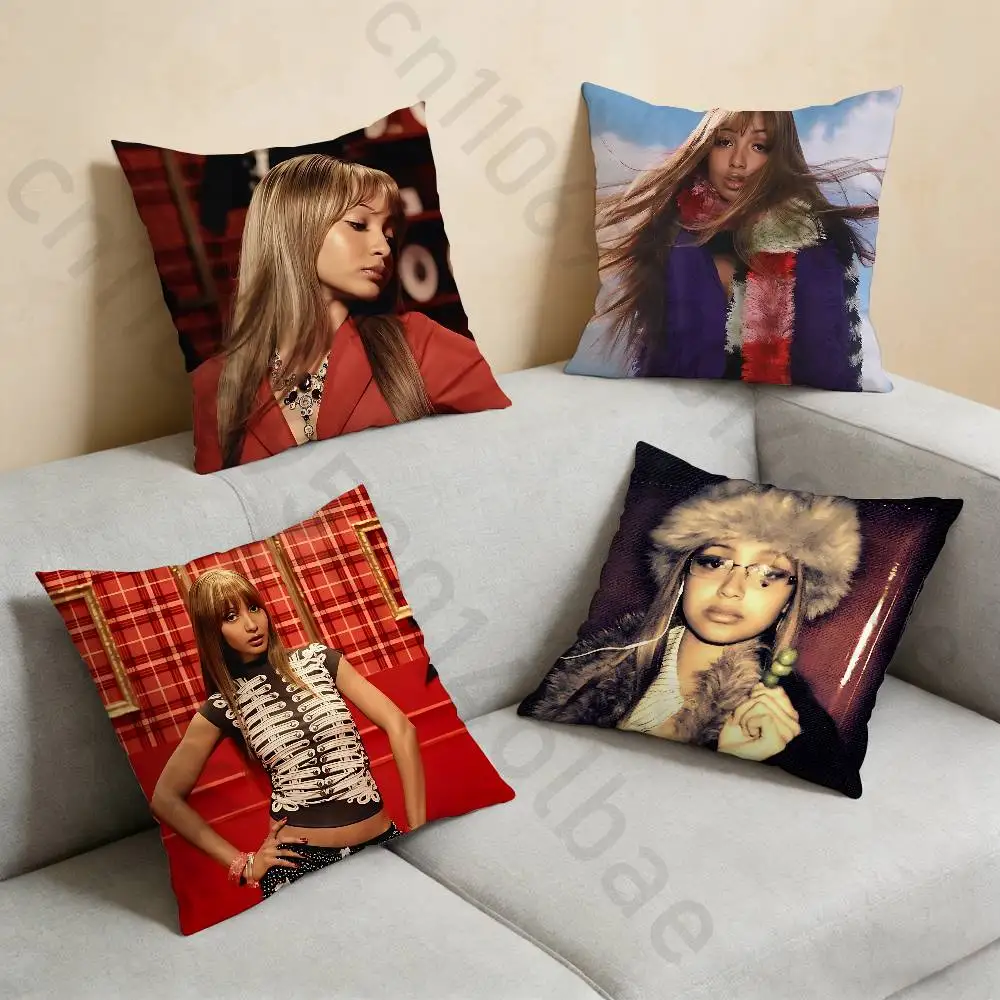 

P-PinkPantheress-S Pillow Case Anti-dustmite Pillowcase Invisible zipper silky short plush Sofa cushion cover