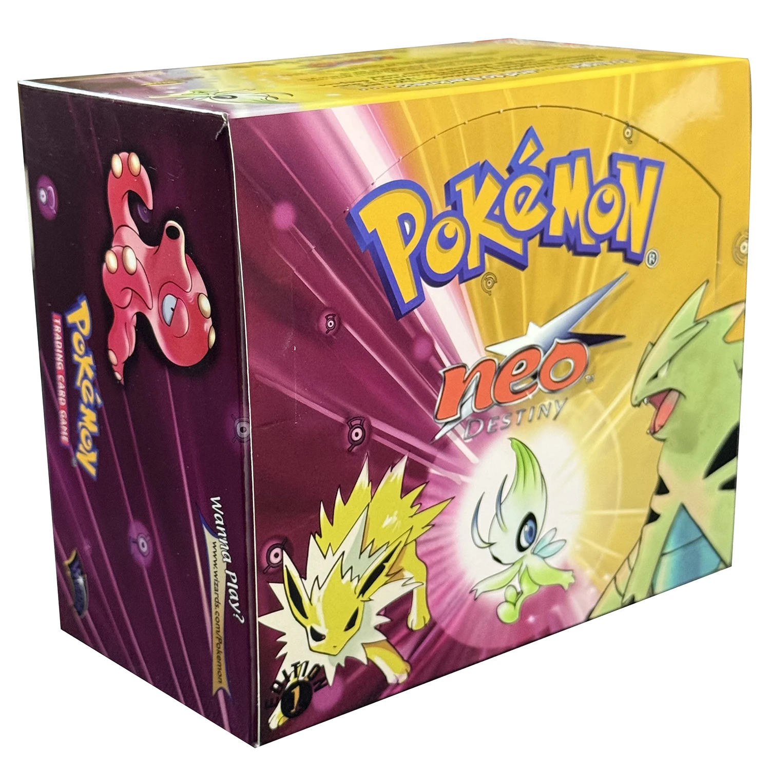 

Коллекционные карты PTCG: Бустер-паки Neo Destiny и Team Rocket, целая коробка (36 пакетов) с Гарарусом, Тиранитаром, Селеби, Ноктавлом, Тоугетиком. Настольная игра TCG.