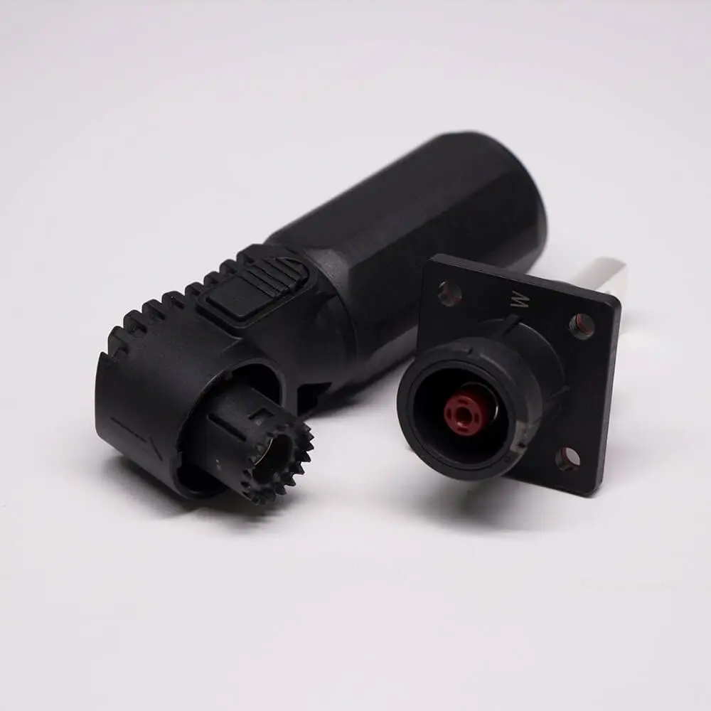  Surlok Power Connectors IP67 200A Right Angle Busbar Lug Plug Socket 8mm Black Plastic