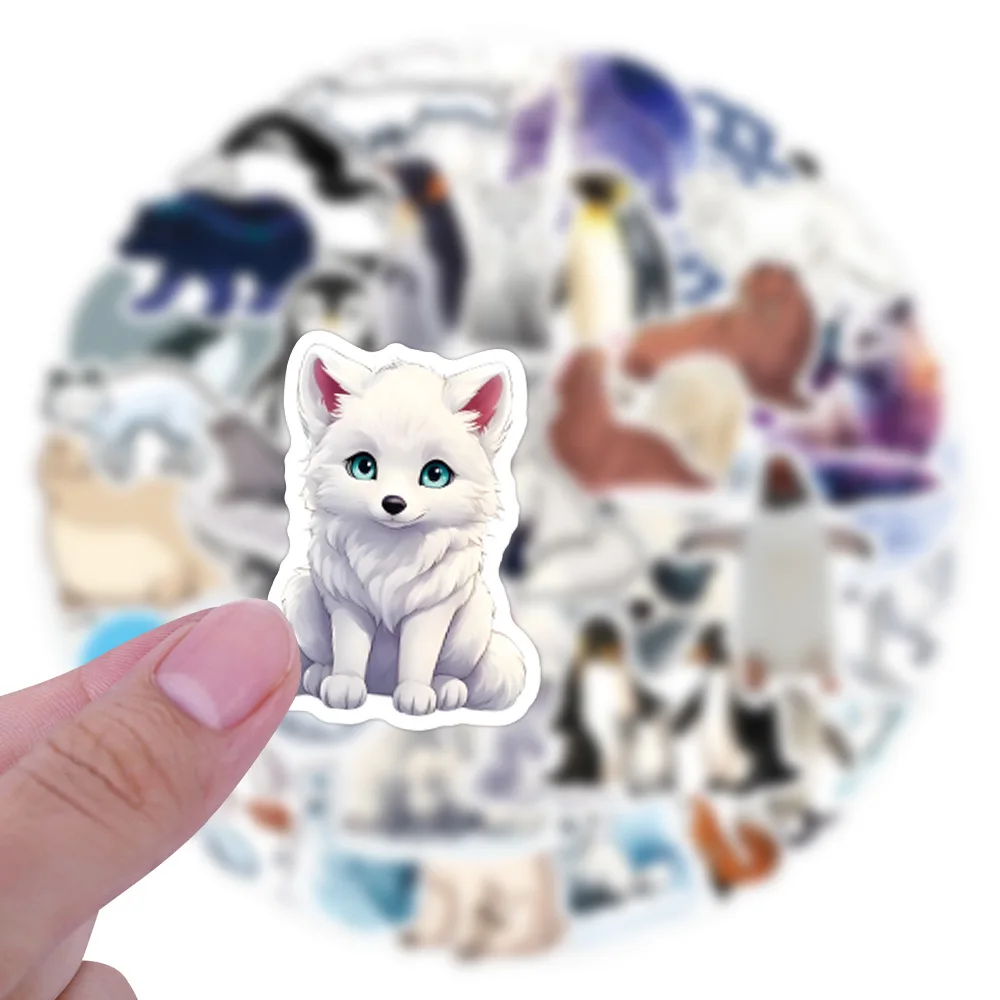 10/60 個かわいいシロクマネコウグイアザラシシロクマ北極動物漫画デカールノートブック電話ギター冷蔵庫子供のおもちゃ