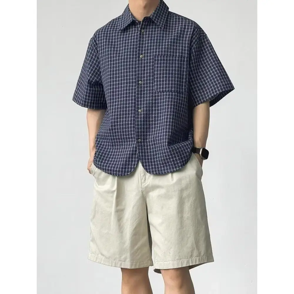 

Retro Men's Shirt Summer Fashion Hong Kong Style Loose Casual Design Interest New Model Upper Apparel Outerwear for Students