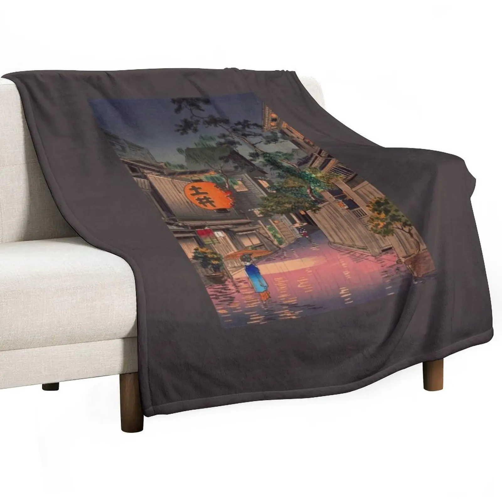 Night Street Rain Throw Blanket Tourist Blankets Sofas Of Decoration Flannels Blankets