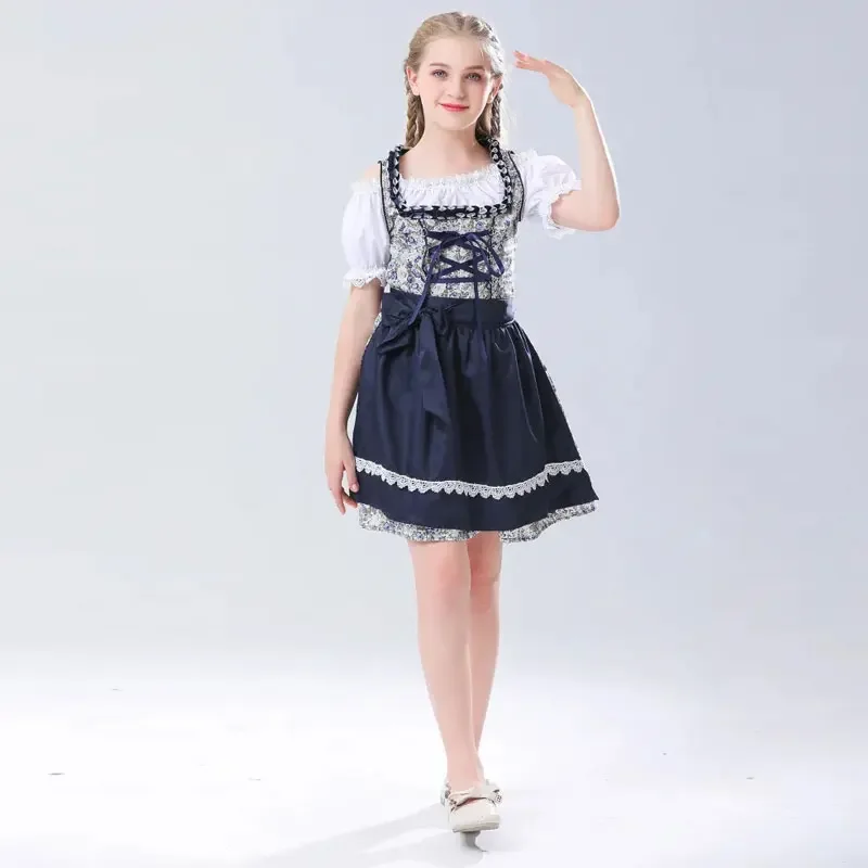 Bavaria dirndl beer dirndl สำหรับเด็กชุดงานปาร์ตี้งานคาร์นิวัล Oktoberfest ชุดแม่บ้านชุดใส่เบียร์ผ้ากันเปื้อนสำหรับแม่บ้านชุดเยอรมัน