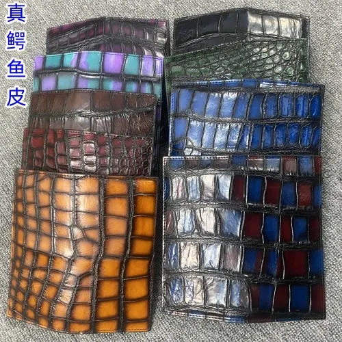 2024 New Luxury Crocodile Leather Men\'s Suit Wallet Casual Genuine Leather Long Wallets Multi Card Slots Colorful Handbag 45