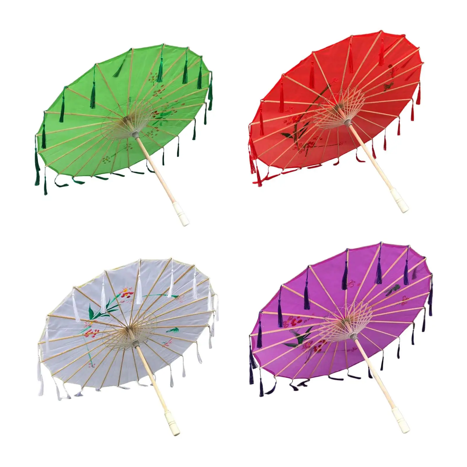 Retro Traditional Parasol Handmade Chinese Art Folding Beautiful Craft Oiled