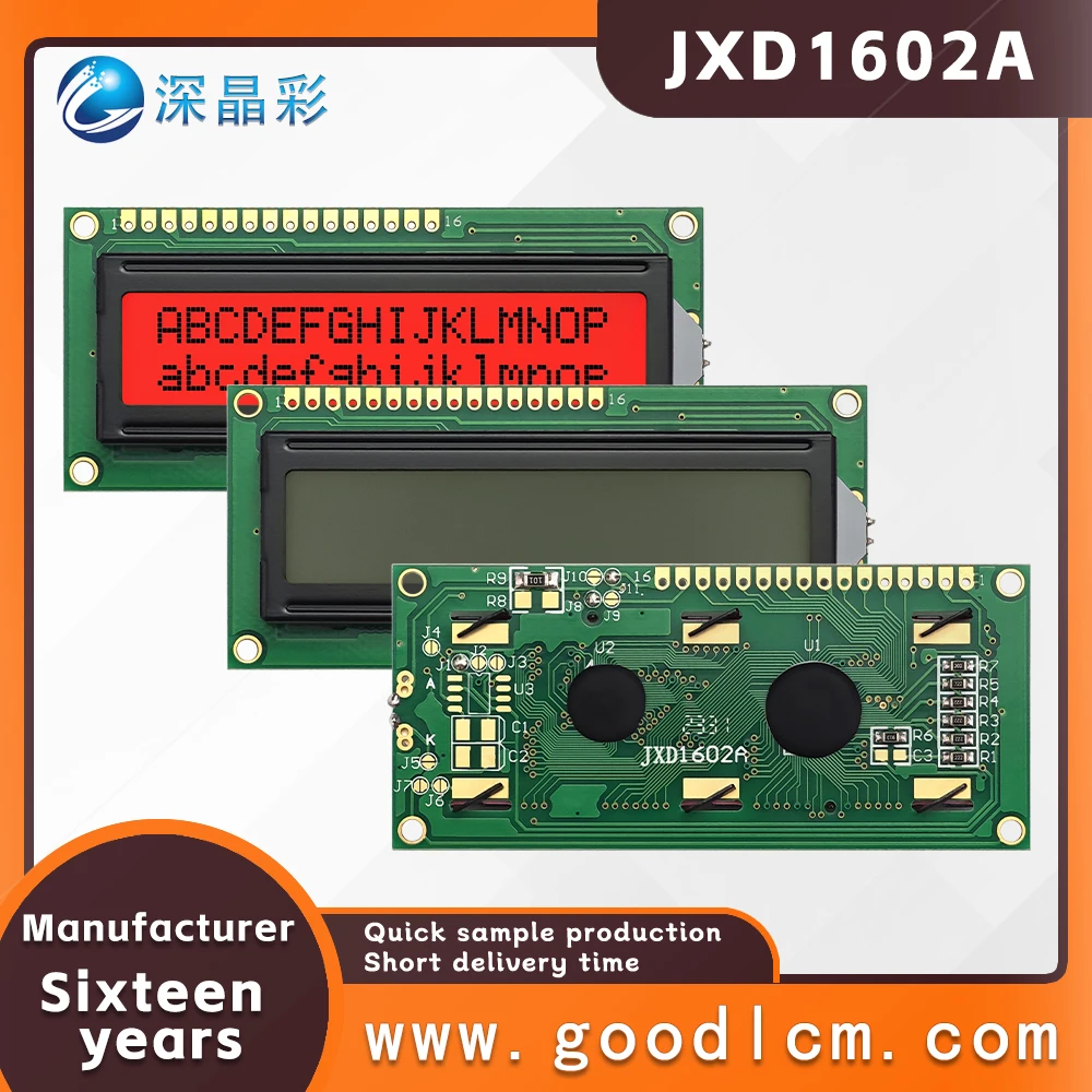 Russian language LCD screen JXD1602A FSTN Red Positive 16X2 character screen high standard industrial LCM display module