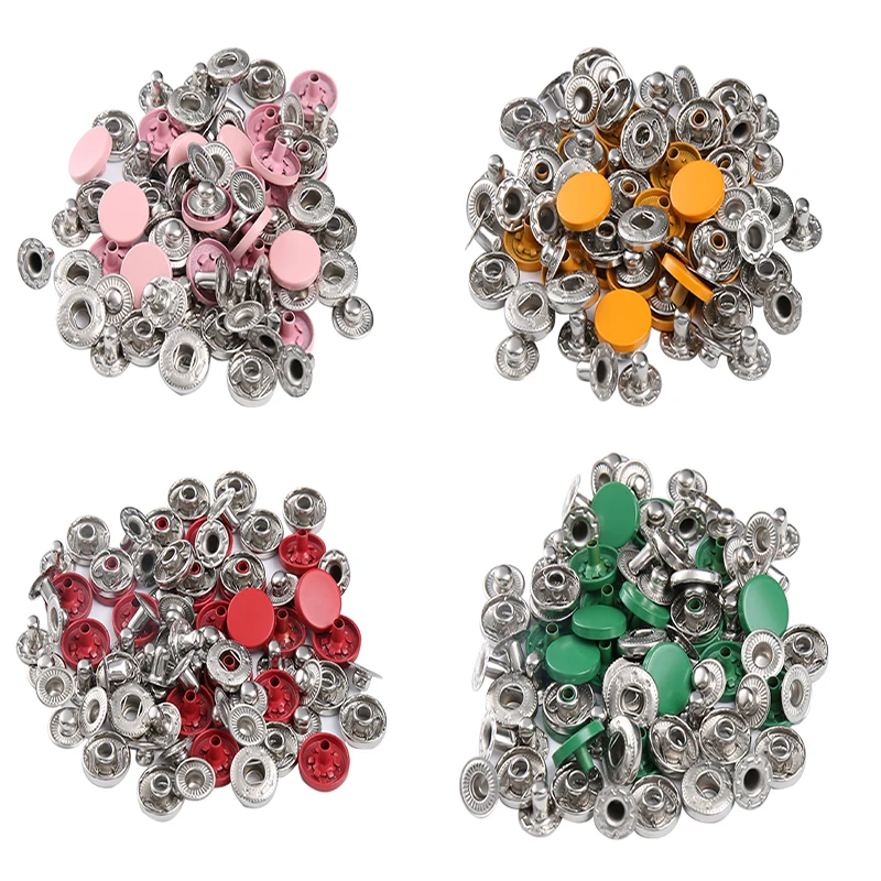 Hot 20 Sets Metal Buttons Leather Snap Fasteners 12.5mm Round Color Button No Sewing for Clothes, Jackets, Jeans