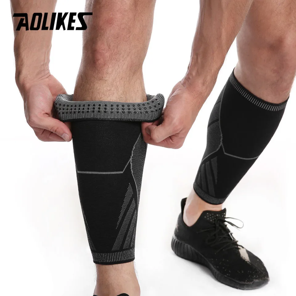 AOLIKES-Mangas de compresión de pantorrilla para hombre y mujer, calcetines de compresión para pierna, férula de Espinilla, venas varicosas, alivio