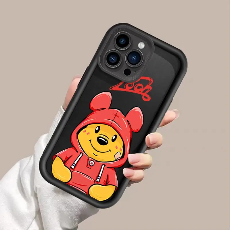 Phone case for Apple iPhone 12 14 Pro cases 11Pro Max 11 16 Plus 13Pro max 15plus 11pro funda Cover Disney Pooh Stitch Angie Sac