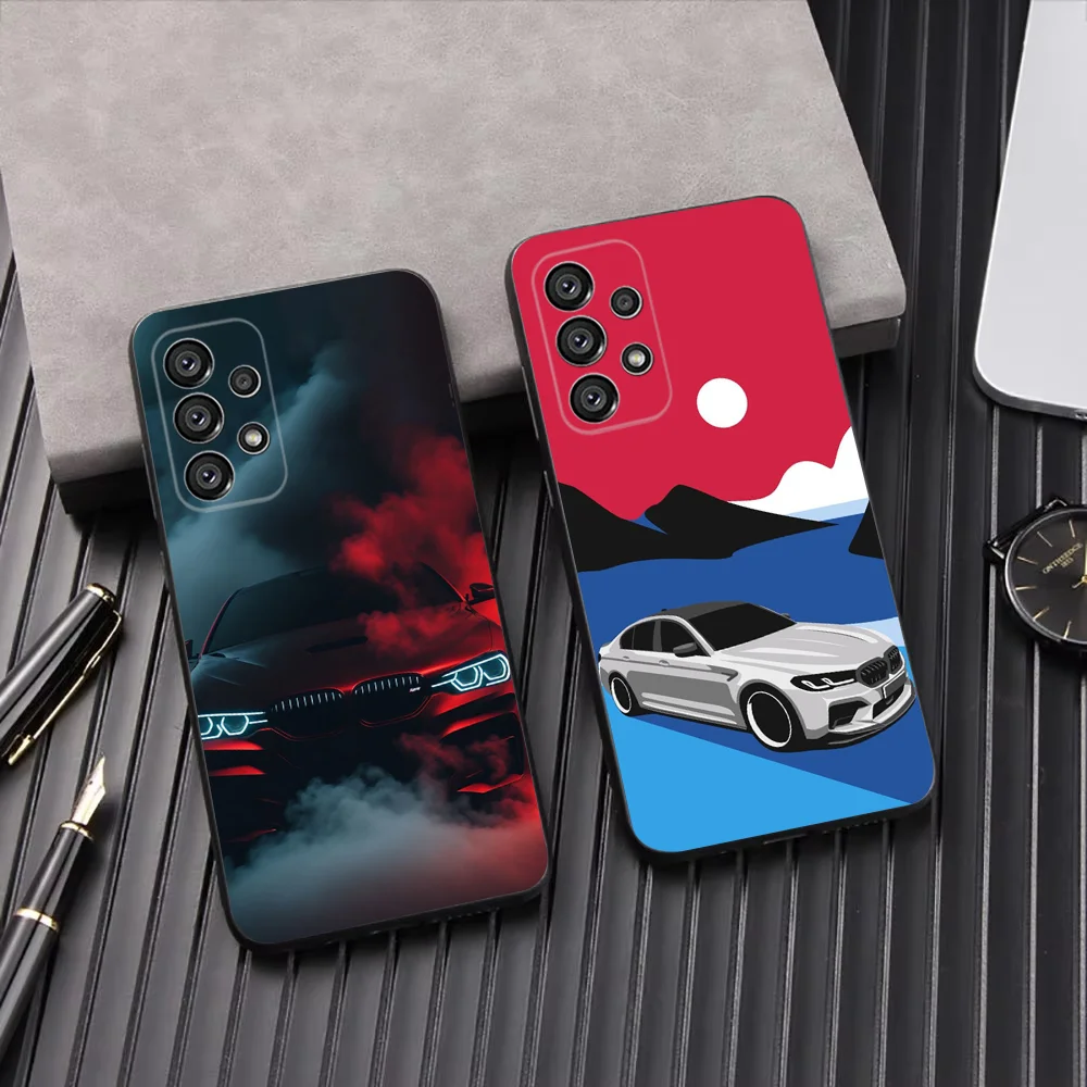 

Bule Red Car B-BMW-S m5 Phone Case For Samsung Galaxy A13,A21s,A22,A31,A32,A52,A53,A71,A80,A91 Soft Black Shell