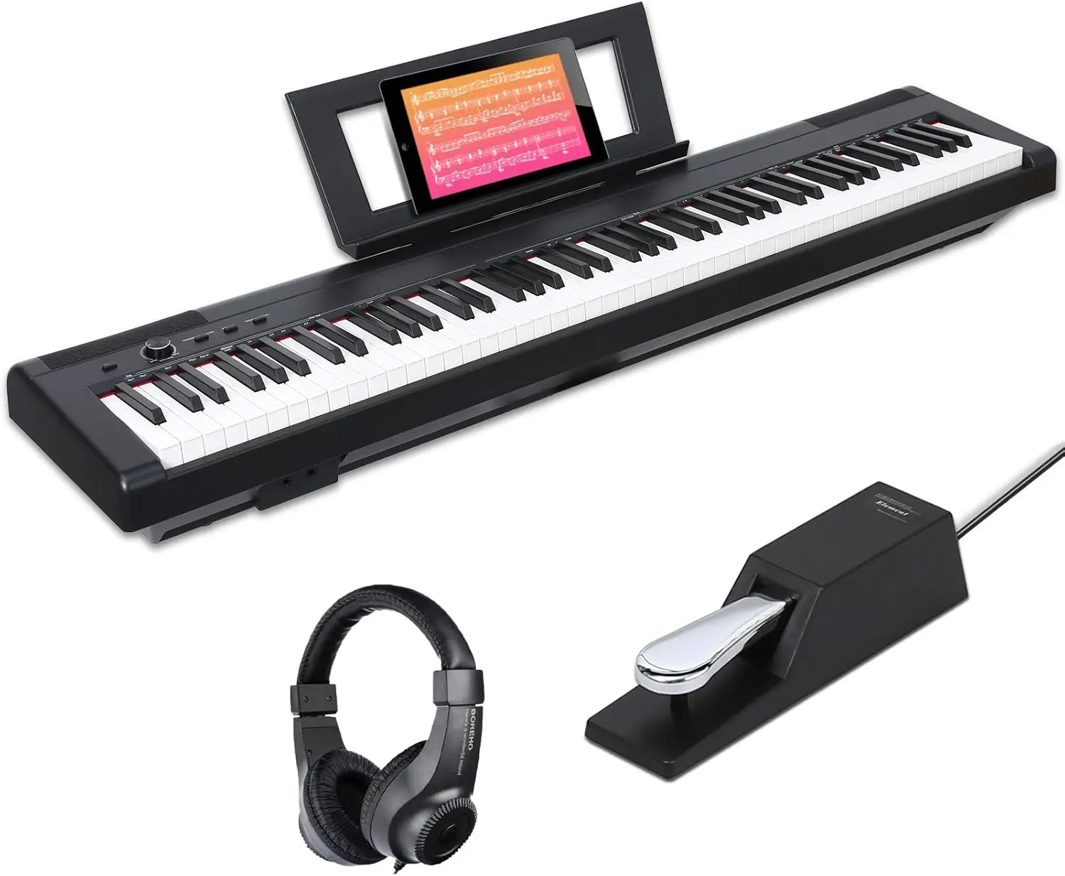 Weighted Piano 88-Key Beginner Digital Piano,Full Size Weighted keyboard with Hammer Action,with Sustain Pedal,2x25W