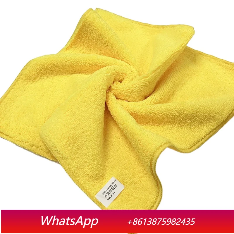 LH microfiber 40 * 40cm car towel polyester brocade warp knitted high and low towel