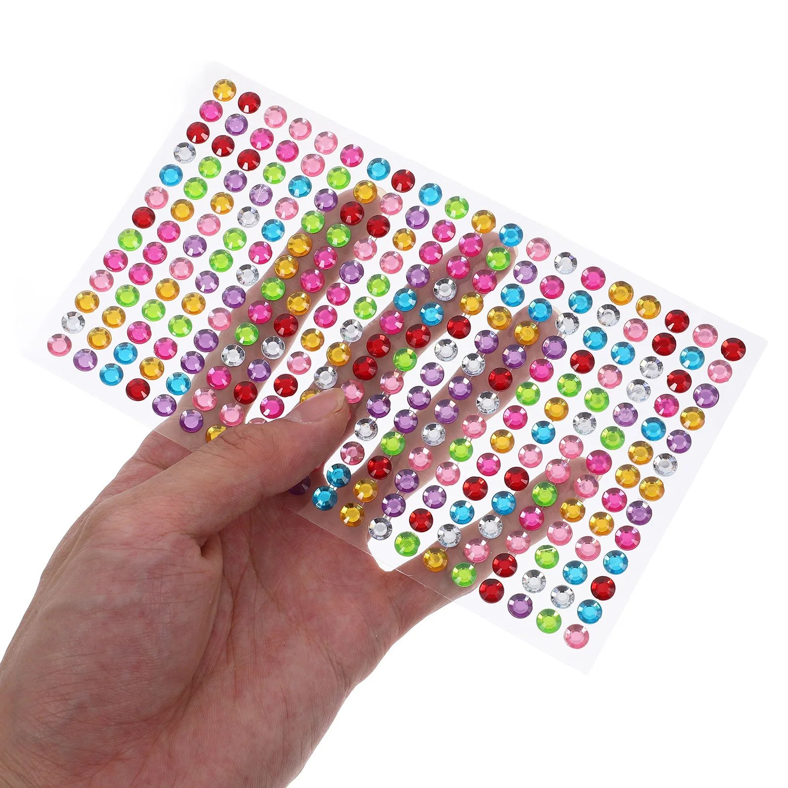 4 أوراق ملصقات حفر المياه الاكريليك مجوهرات الأظافر أحجار الراين المستديرة للأظافر الوجه أحجار الراين عصا على ملصق الأظافر المستديرة ثلاثية الأبعاد #6