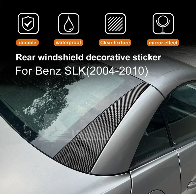 PVC für MERCEDES-BENZ, SLK R171 2004 2005 2006 2007 2008 2009 2010 Carbonfaser-Muster Zierleiste Aufkleber Heckscheiben-Zubehör – Detail 5