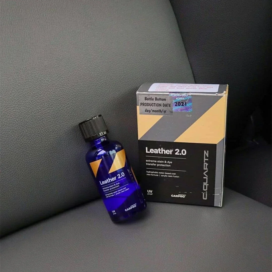 CARPRO CQUARTZ Leather 2.0 - 30Ml Kit - Hydrophobic & Oil Phobic, Resistance to UV, Denim Dye Coloring, Abrasion and Stains