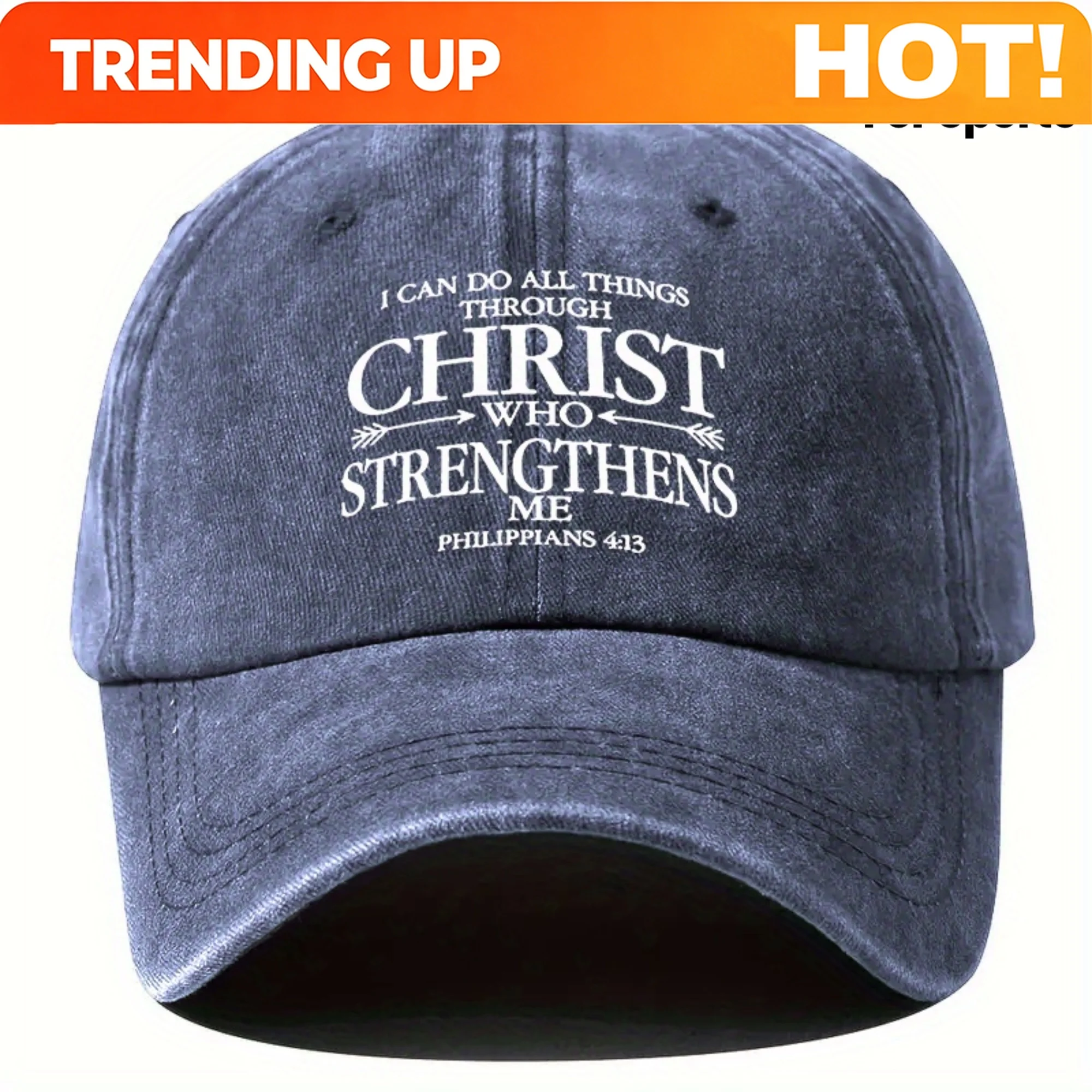 Custom I Can Do Everything Through God Printed Baseball Cap Dad Hat Sun Hat For Men And Women Adjustable Sun Hat Outdoor Travel