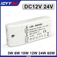 12V 24V LED Power Driver LED High Power 10W 12W 24W 36W 60W LED Drive Constant Current Power Supply 500MA 600MA 1A 2A 3A 6A