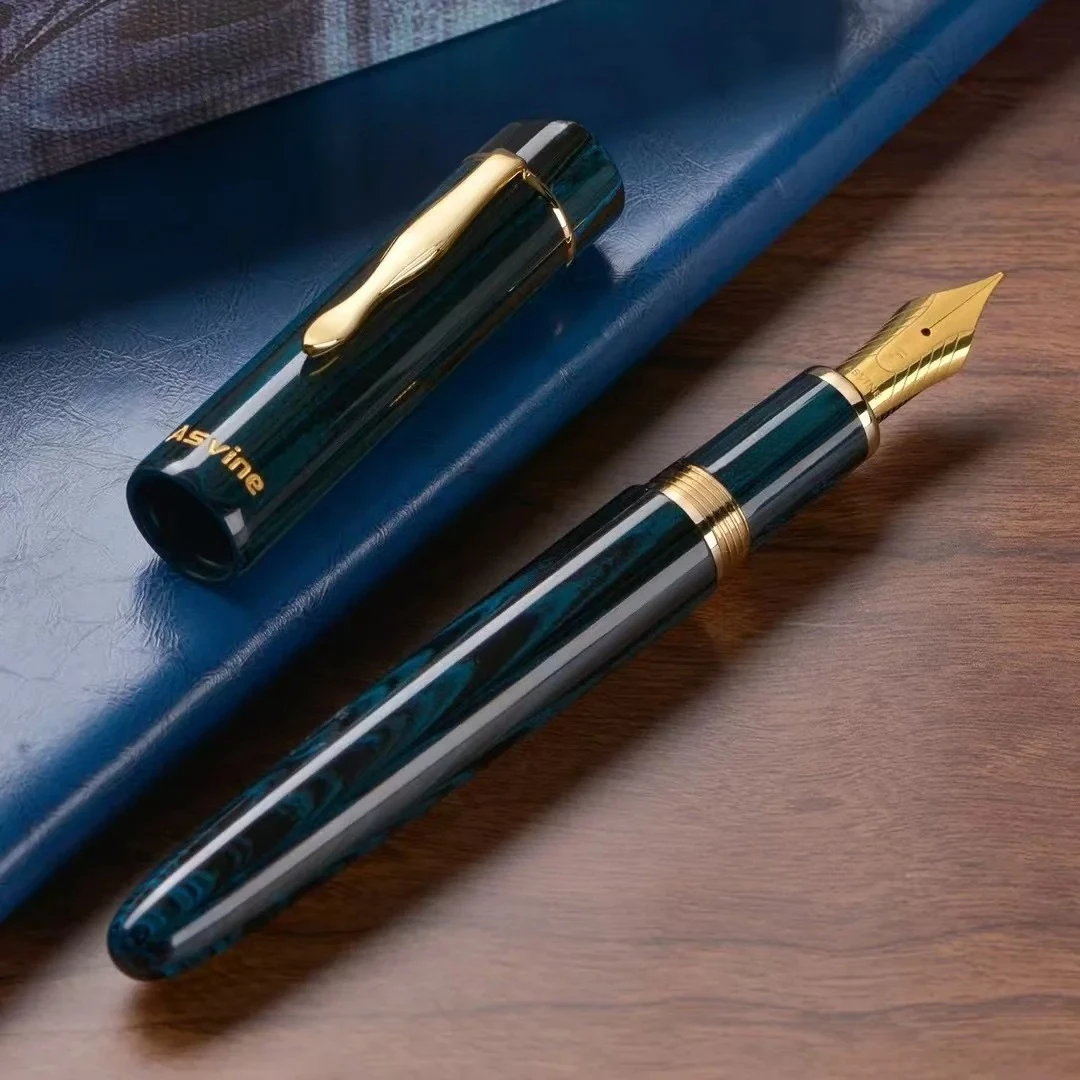 

Перовая ручка Asvine C2000 Classic Ebonite Cumberland из твердой резины No 8 EF/F/M/1,1,1 наконечник, гладкая студенческая канцелярская ручка для письма