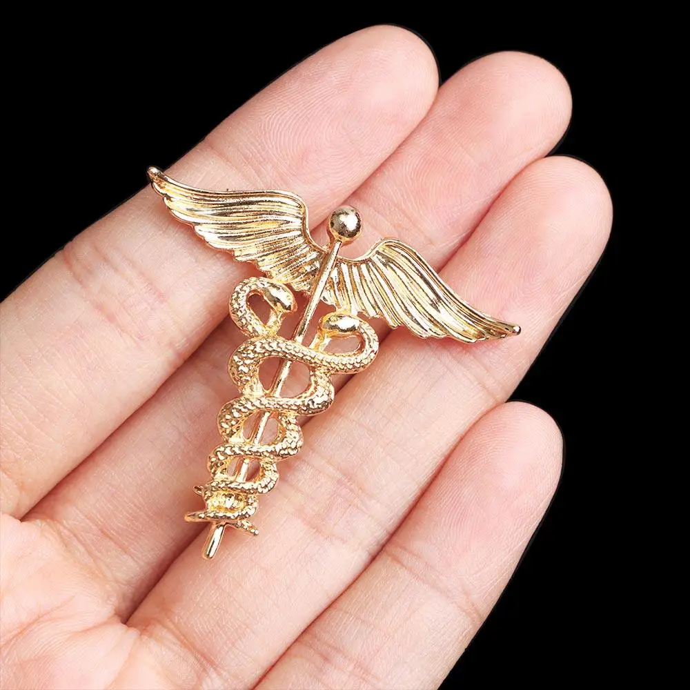 Retro Caduceus Pins Wing Snakes Badge Brooches Men Women Brooch Nurse Doctor Medical Students Jewelry Clothing Accessories