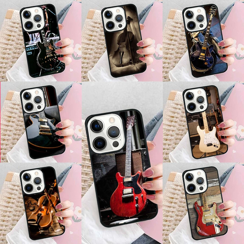 Music score Musical violin guitar Phone Case Cover for iPhone 16 Promax 15 Pro 13 14 Plus 11 12 Mini XR XS MAX Coque