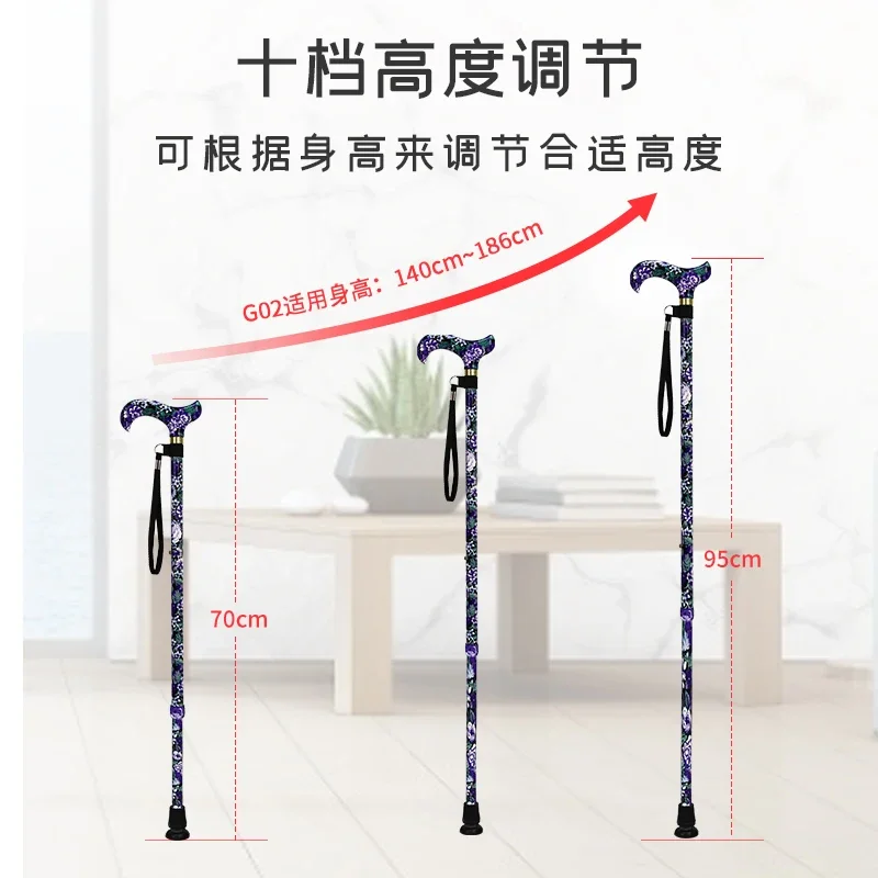 imported elderly crutches from , japan vintage printed hiking sticks aluminum alloy telescopic walking portable