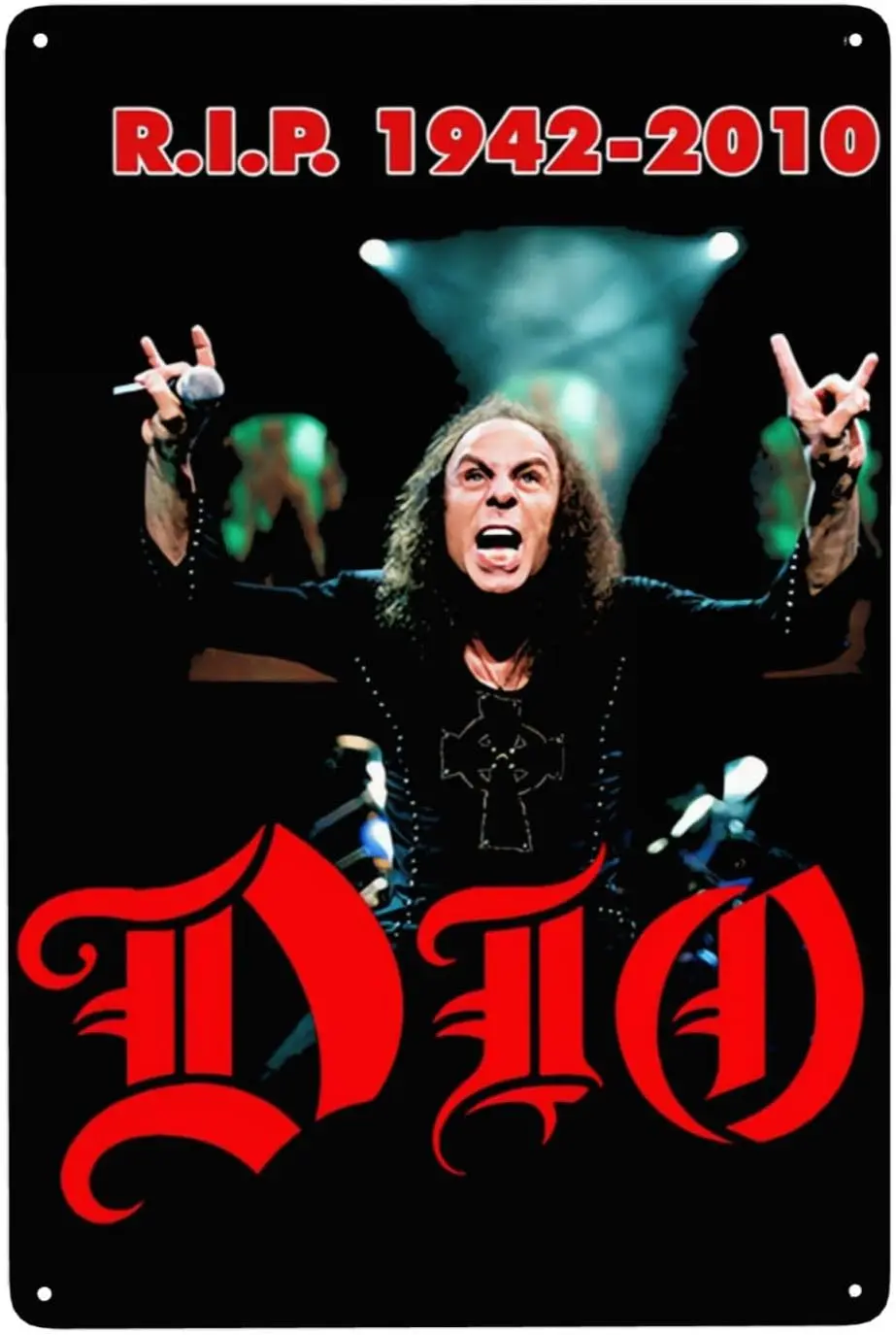 1d,Metal Tin Sign Vintage Metal Ronnie Rock Band Dio Poster Home Bar Cafe Bedroom Wall Decor Gifts