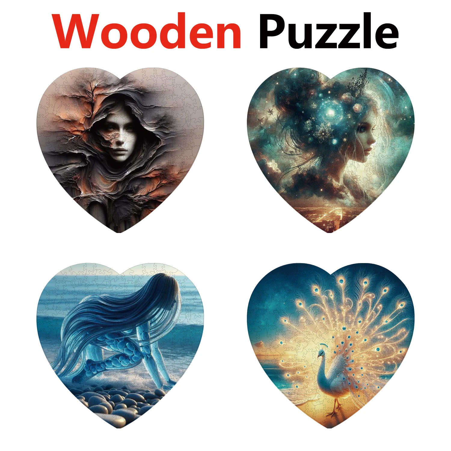 

Picture Sea Girl Peacock Animal Puzzles High Quality Jigsaw Puzzle Wooden Puzzle Best Christmas Gift