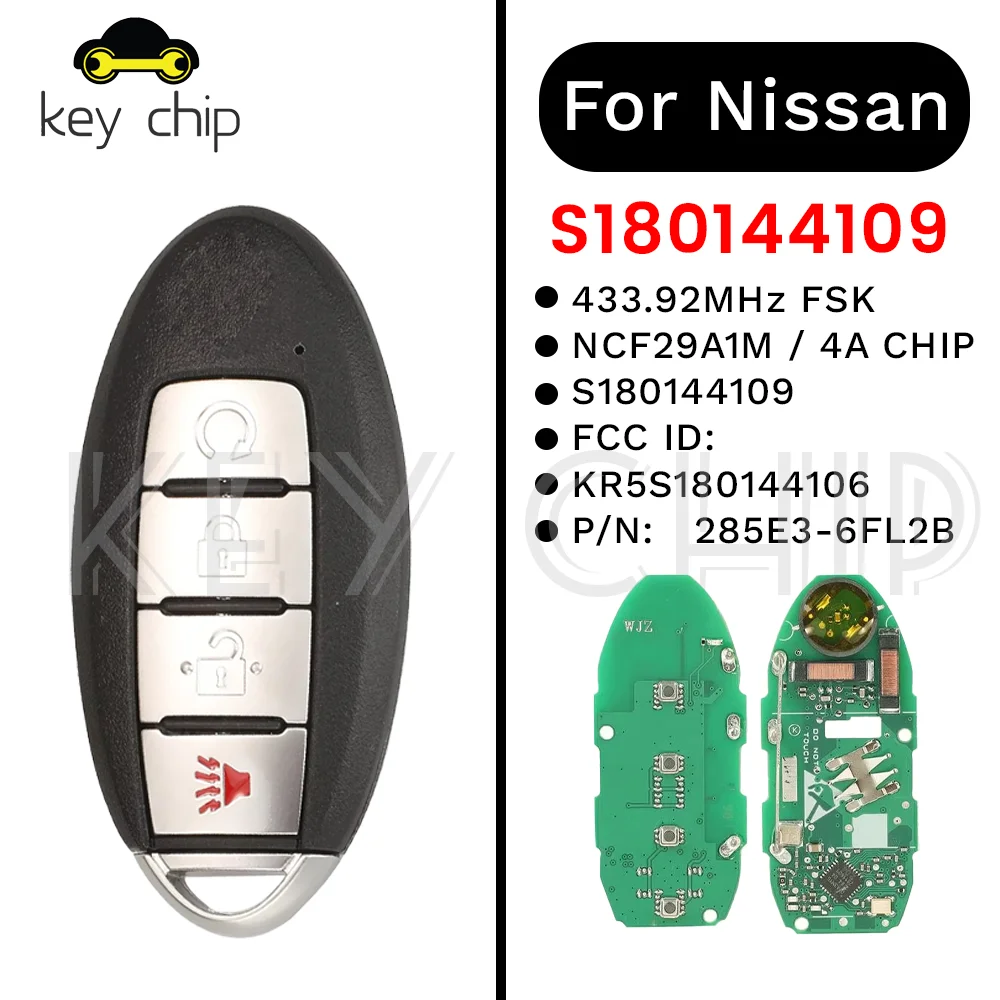

S180144324 KR5S180144014 Смарт-ключ для Nissan Altima 2016 года KR5S180144014 IC: 7812D-S180204 433,92 МГц FSK PCF7953M/4A ЧИП