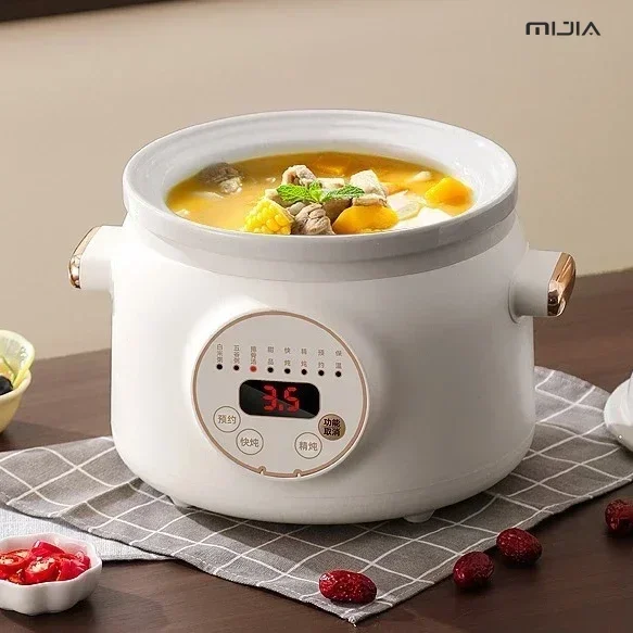 Household Automatic Purple Clay or White Ceramic Electric Stew Pot, for Soup, with Health Care Function.