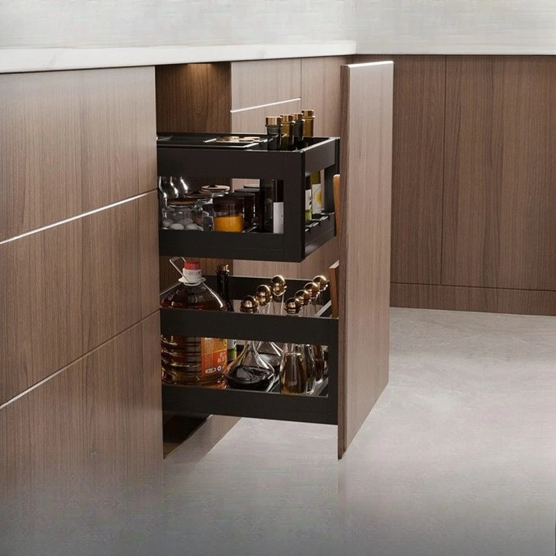 Narrow Cabinet Seasoning Basket Open Cabinet Pull-out Shelf Narrow Cabinet