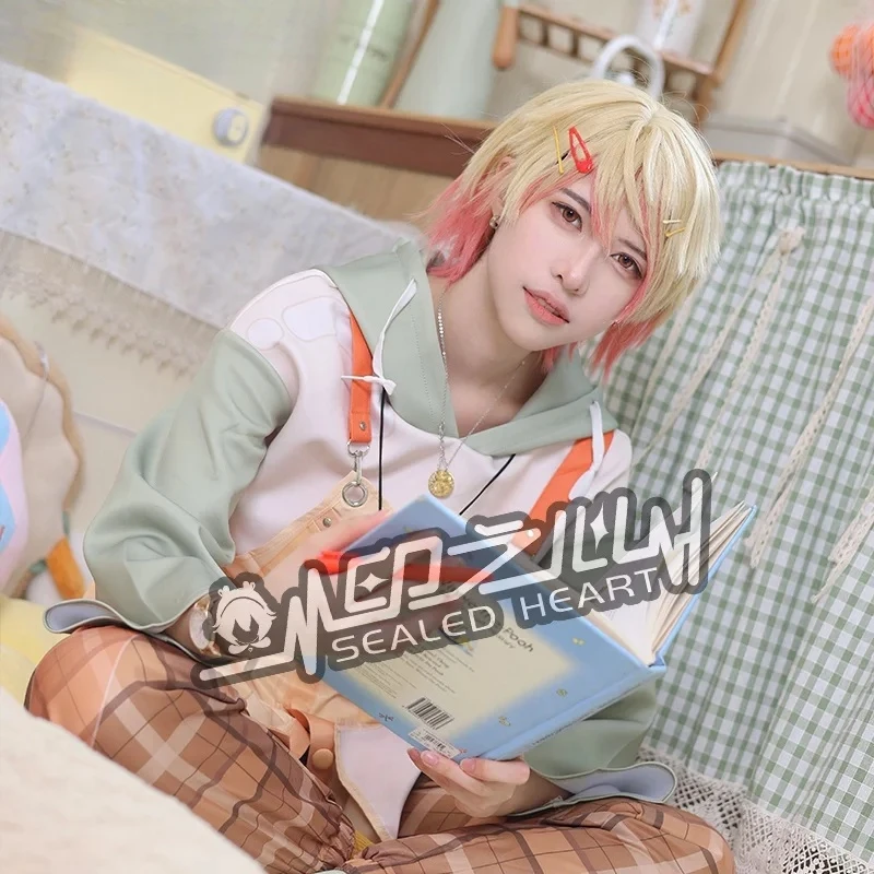 Anime PJSK Tenma Tsukasa tms Cosplay Costume tks Wig Strap Skirt Hoodie Pants Necklace Halloween Carnival Men Women Casual Set view 5