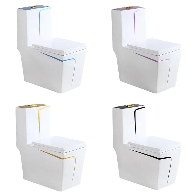 

Квадратная форма унитаза для ванной комнаты, шкаф для воды, сантехника, цветная линия, керамический цельный унитаз Inodoro для отеля