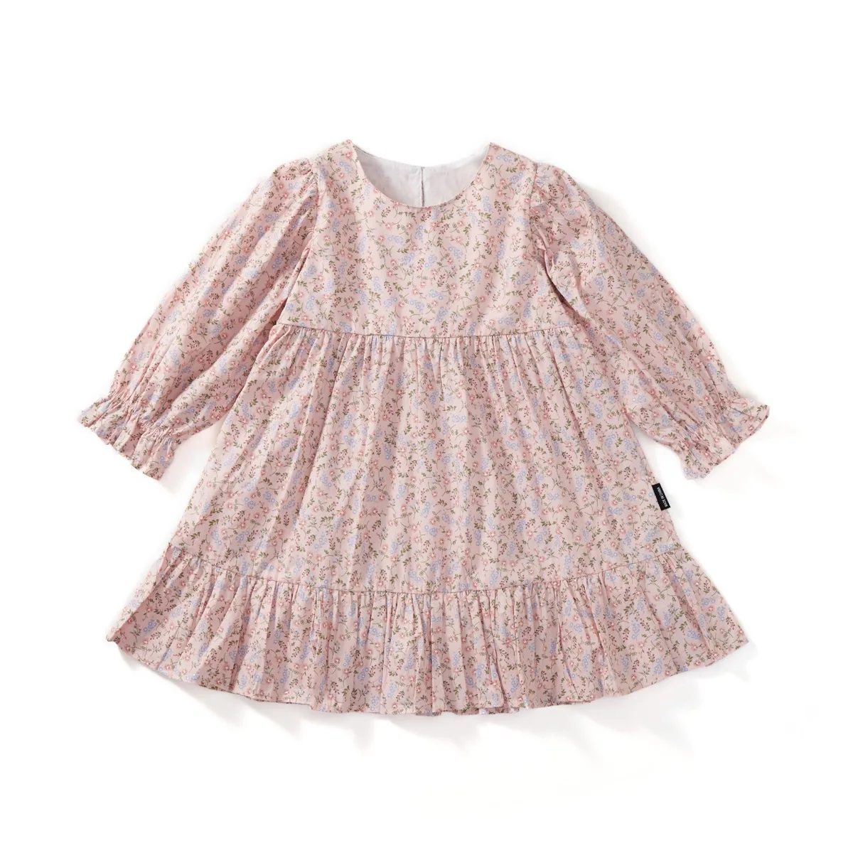 Autumn Ins Little Girl Dress Baby Girl Fragmented Flower Long Sleeve Princess Dress Spliced Large Hem Long Sleeve Kid Girl Dress