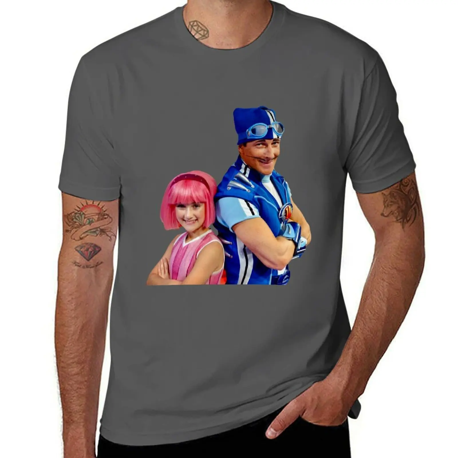 

LazyTown Stephanie _amp_ Sportacus Duo Design T-Shirt t shirts for man graphic vintage T-Shirt
