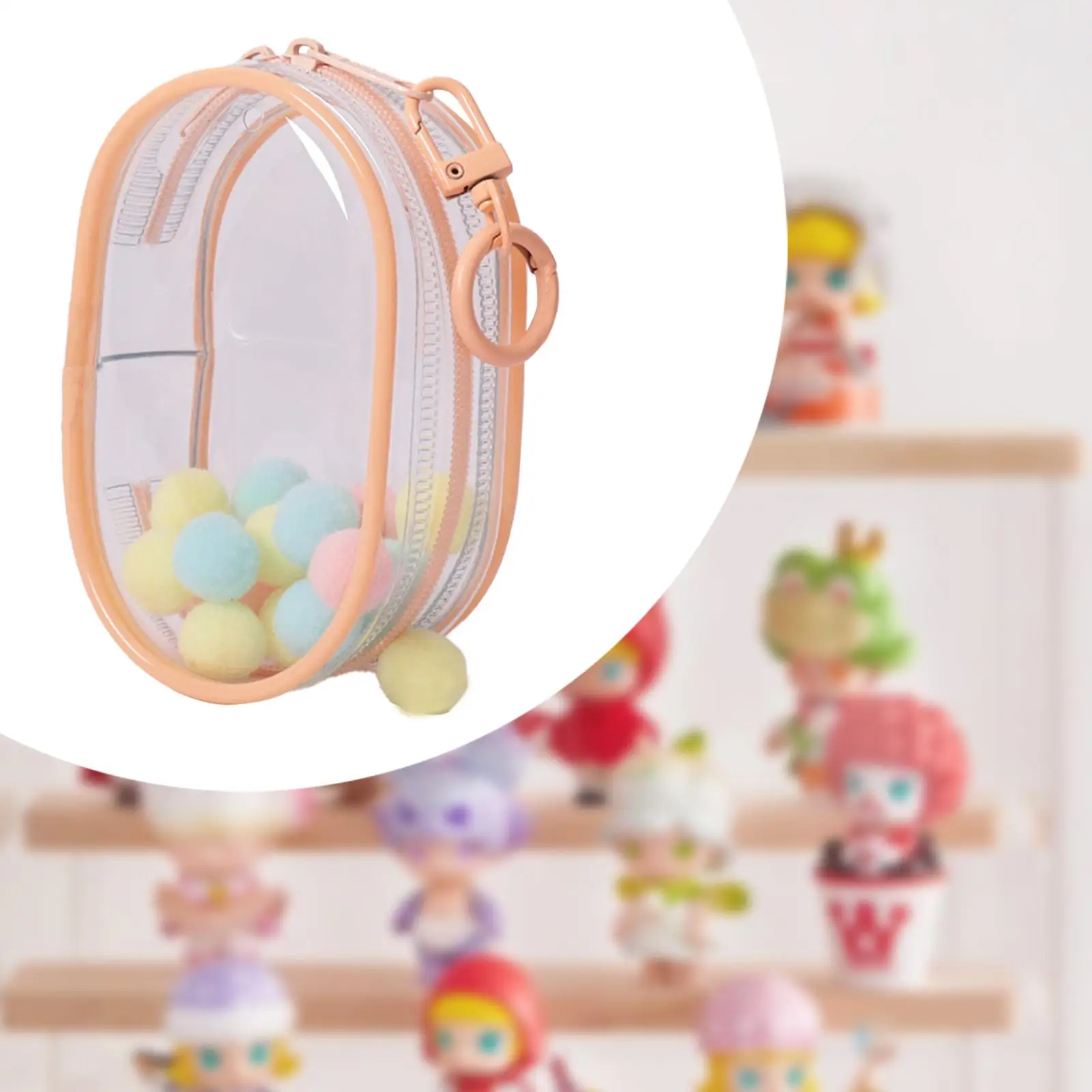 Bolsa de Exibição para Figuras de Ação Pequenas em PVC Transparente, à Prova de Poeira, com Zíper para Bonecas Articuladas e Produtos Miniatura
