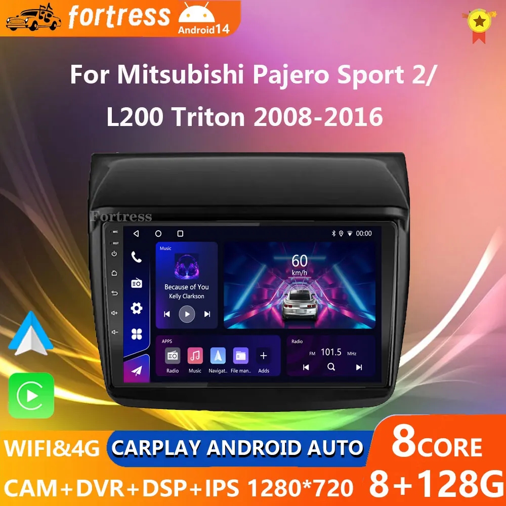 

For Mitsubishi Pajero Sport 2 L200 Triton 2008 - 2016 car radio 2 din android Auto Multimedia Carplay 2din DVD GPS Navigation