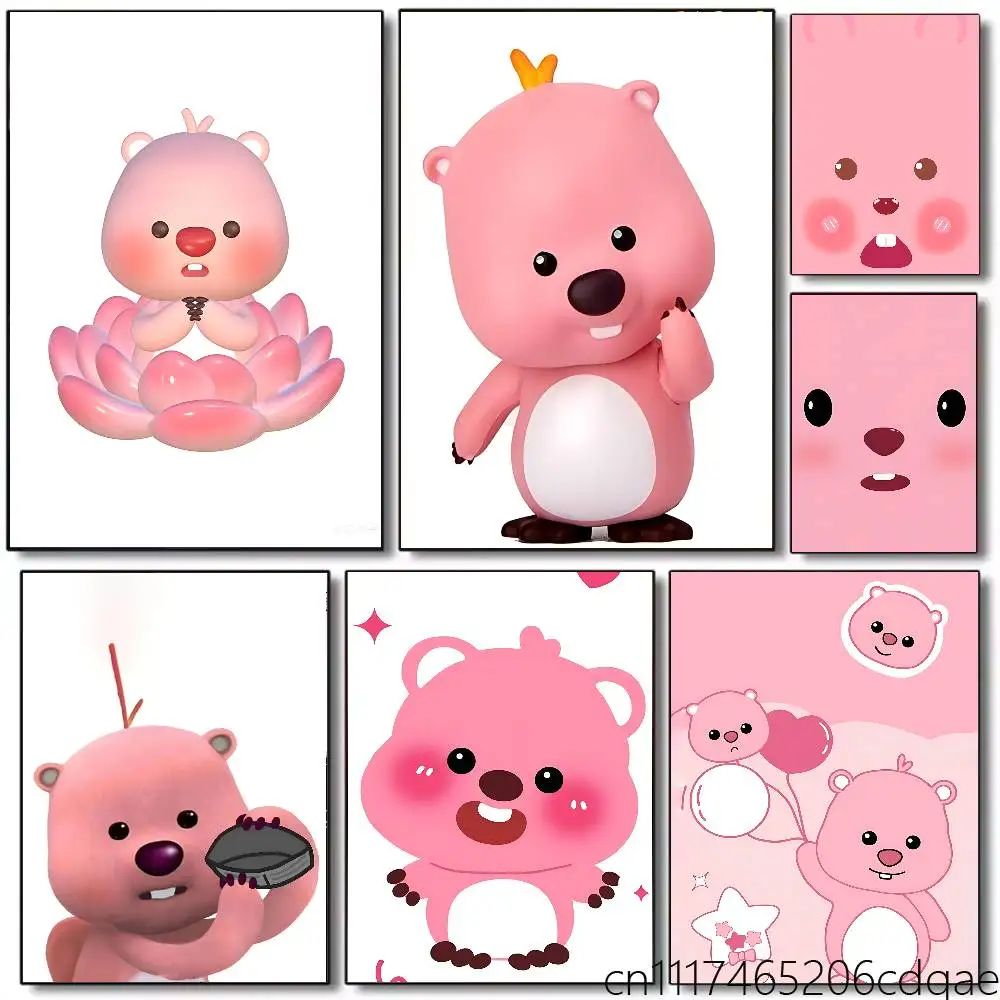 Pink cartoon L-LoopyS Poster Wall Art Posters, Texture Paintings, Ideal Gift for Room Decoration