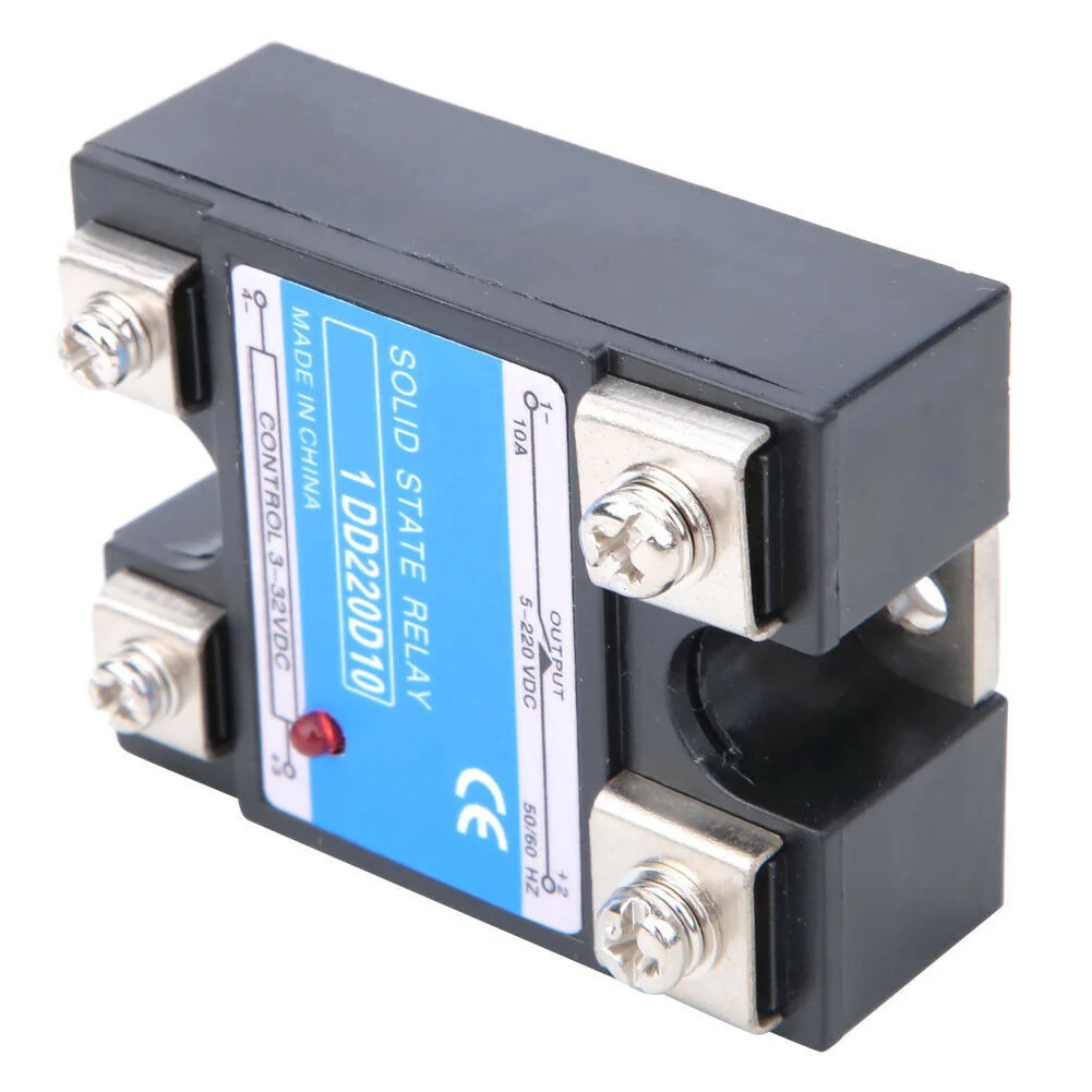 State Relay DC-DC 3-32V Input 5-220V Output 10A With LED Indicator Aluminum Base For Industrial Control For SSR