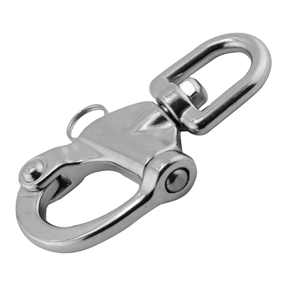 Stainless Steel Round Ring Swivel Spring Buckle Quick Release Clip Outdoor Diving Carabiner Rigging Shackle Chain Bumper Fixed