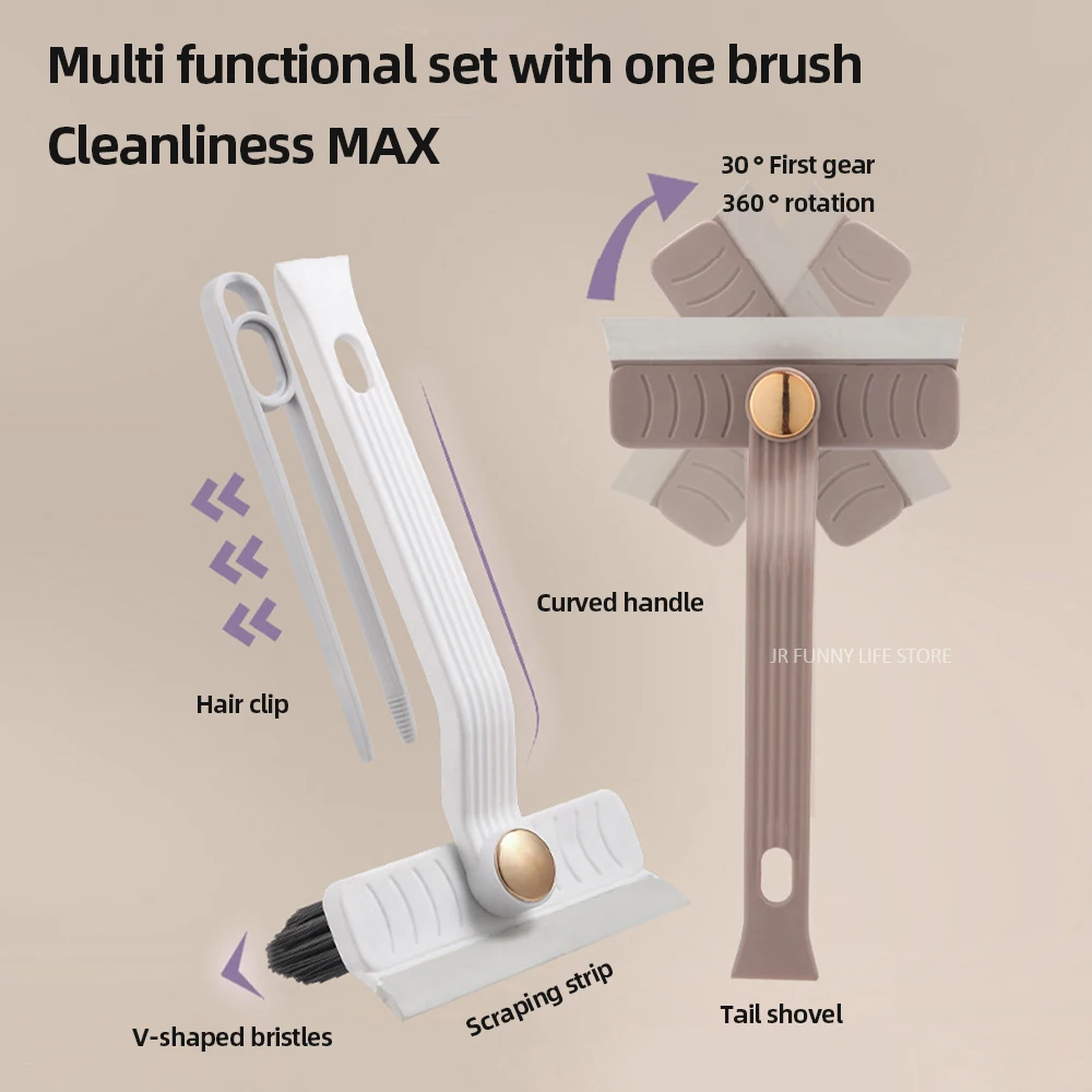 4-In-1 Window Frame Cleaning Brush Window Glass Cleaner Multi-Functional Corner Brush Glass Wiper Household Cleaning Tool