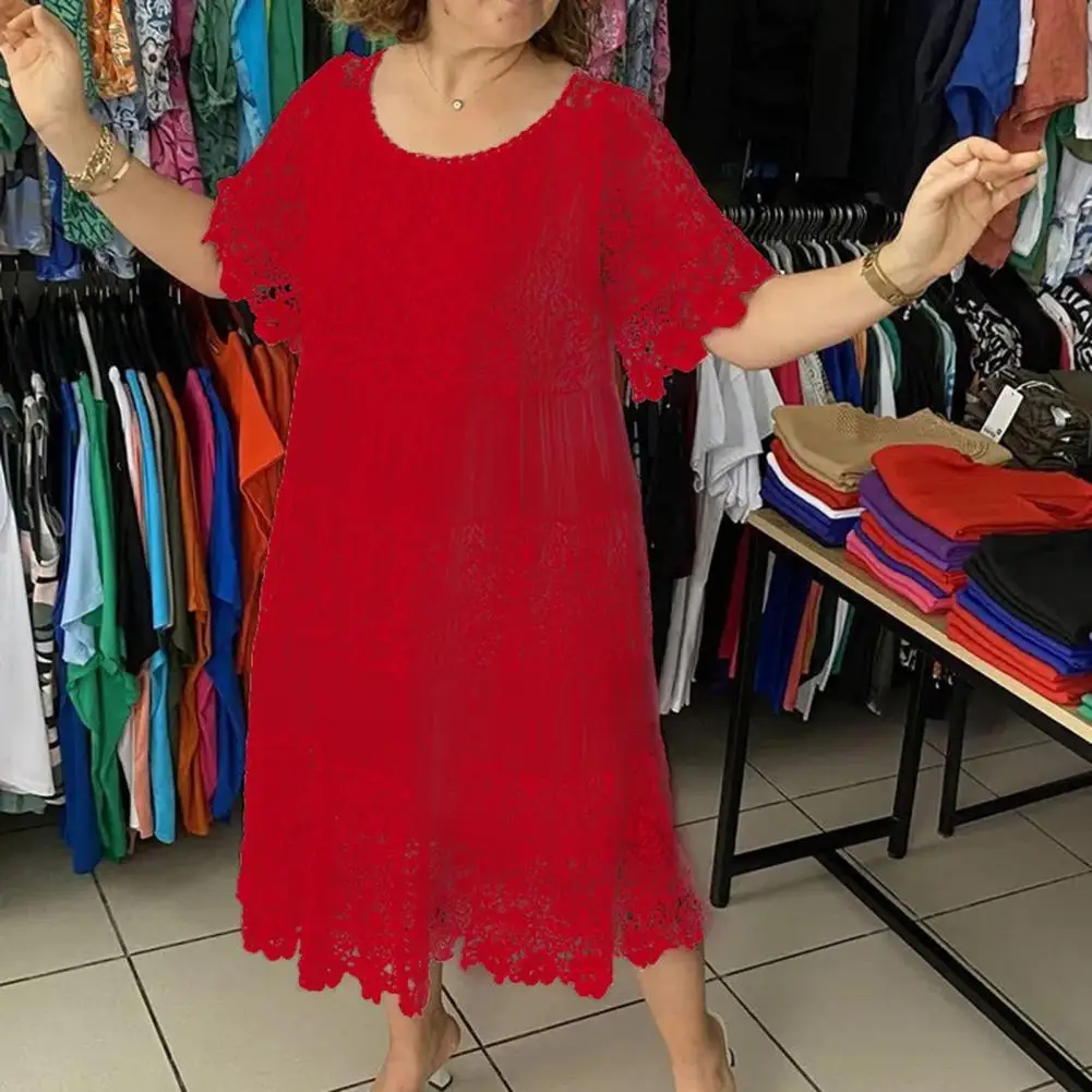 Vestido largo de playa para mujer, prenda informal de ganchillo, holgado, bohemio, con volantes, para vacaciones de verano