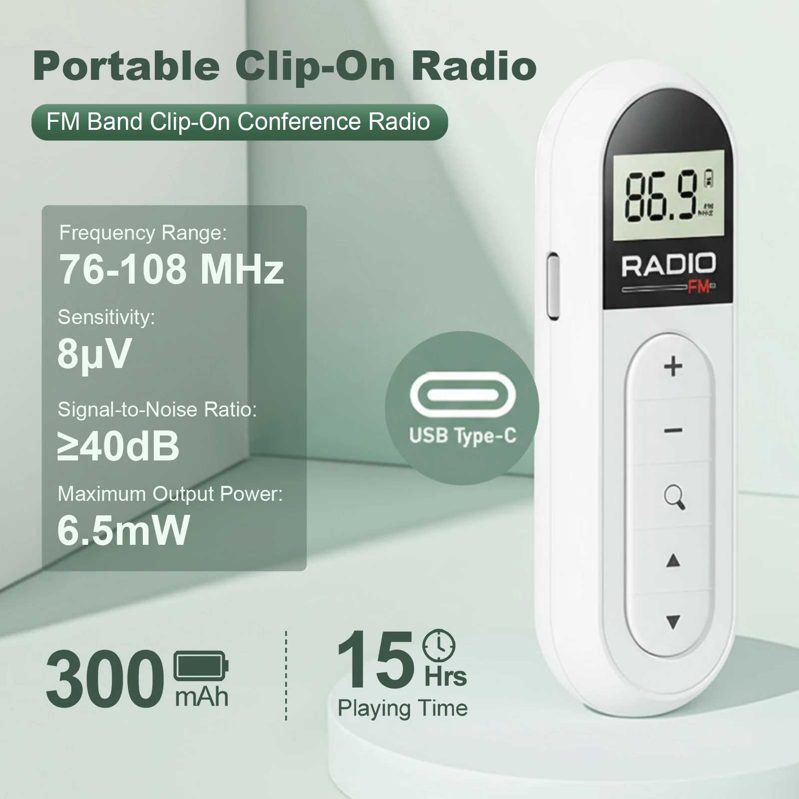 Mini FM Radio with Digital Tuning LCD Display Personal Radio with Headphones and Belt Clip Digital Radio for Walking Jogging