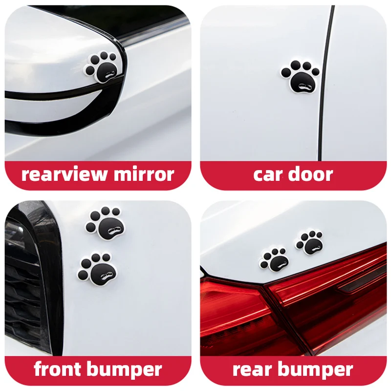 4PCS Car Door Anti-Collision Stickers Cartoon Cute Bear Paw Car Body Front and Rear Bumper Anti-Collision Strips Drive Door Anti - view 6
