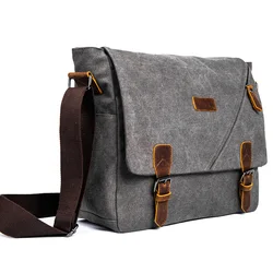 Scione Mens Messenger Bag Briefcase  Vintage Canvas Shoulder Bags Fashion Crossbody Bags For Men Bag