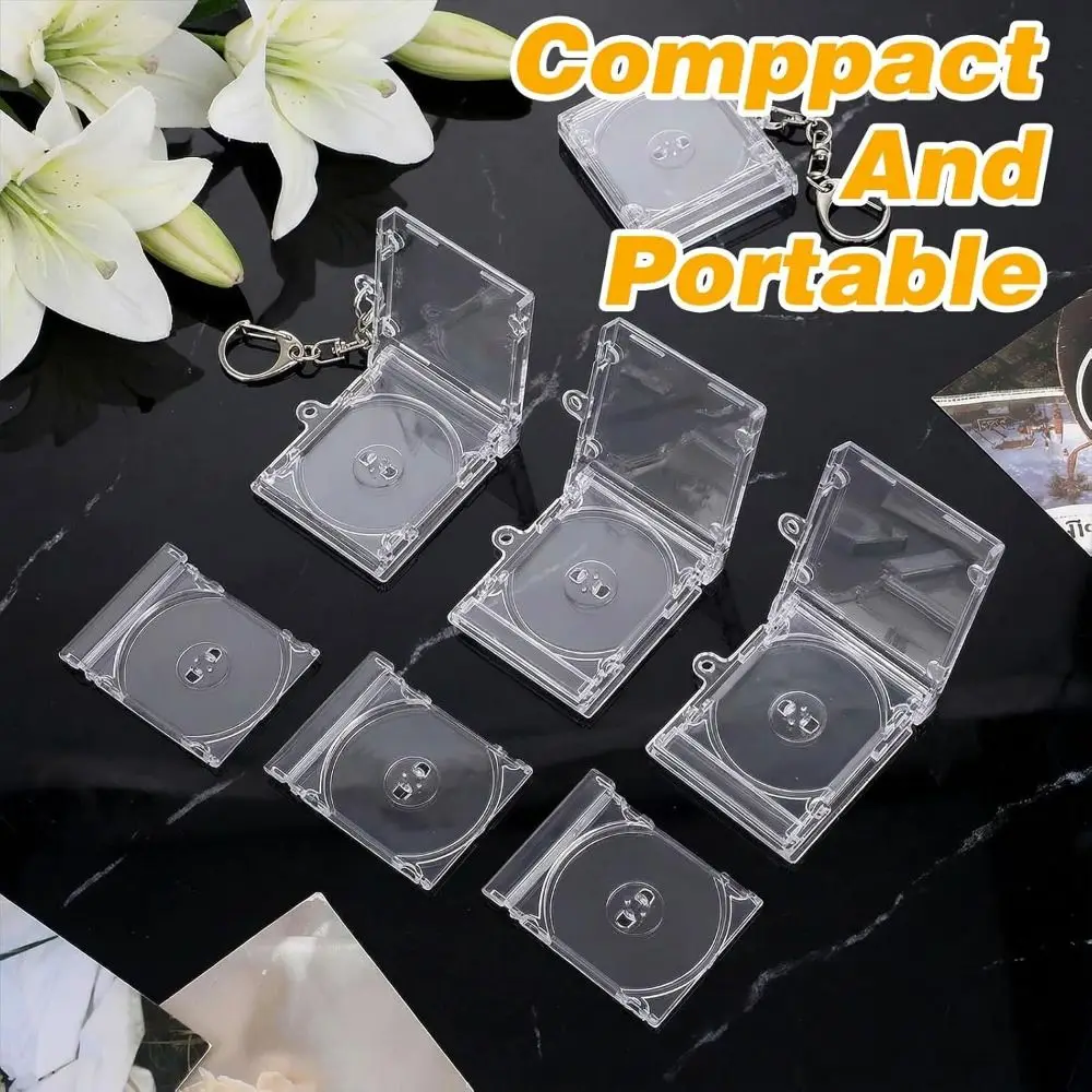 5pcs Creative Acrylic Mini CD Holder Personalized NFC Key Pendant Universal Multi-Functional Keychain Album Case Gift
