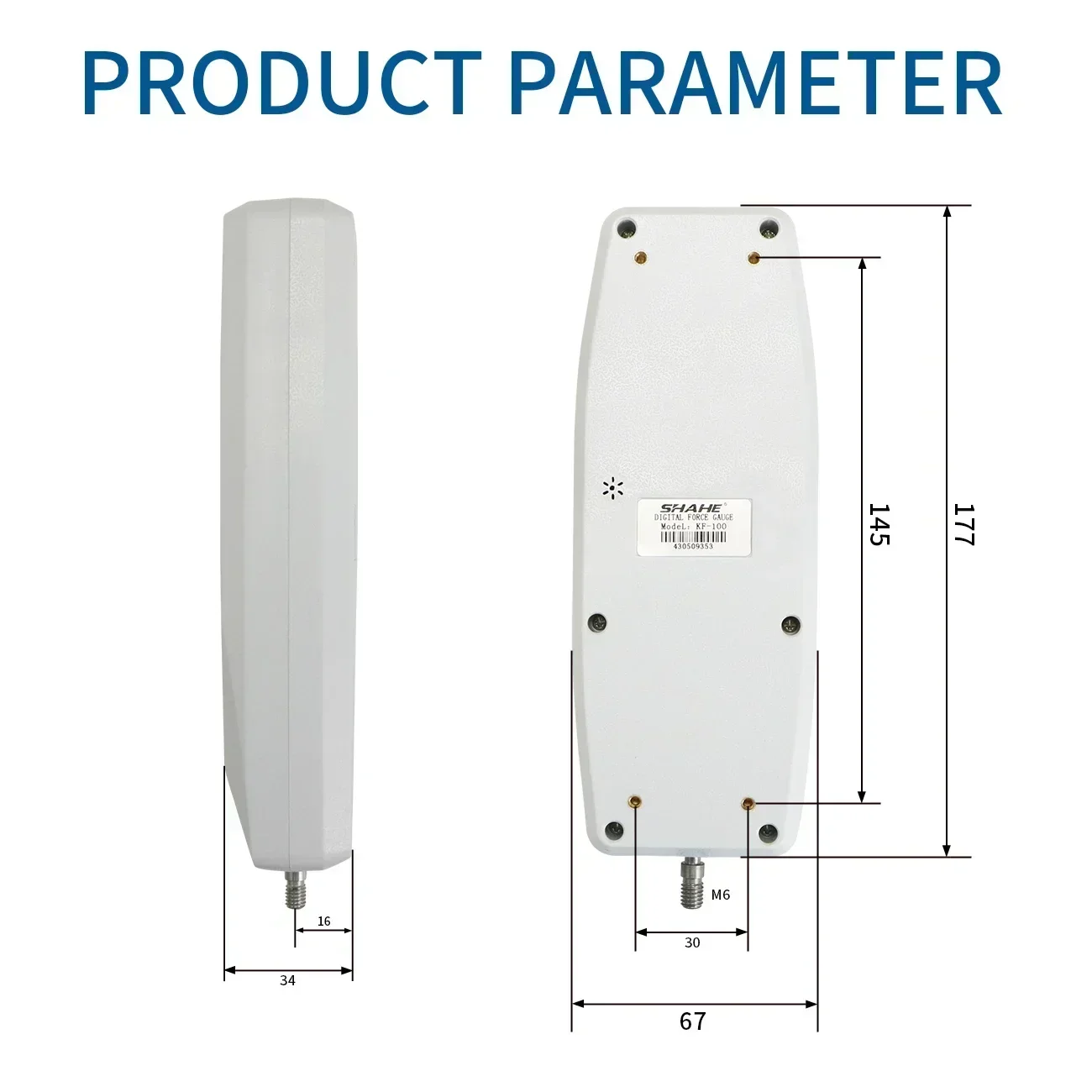 Shahe Push Pull Force Gauge Dynamometr Tester naprężenia Miernik ciśnienia z jednostkami N/LB/Kg/Oz, przenośna walizka do przechowywania