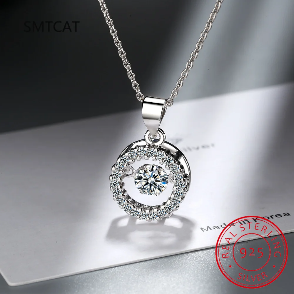 Moissanite Necklace Halo Pendant 0.5ct 925 Sterling Silver D VVS1 Lab Diamond Necklace Choker de Prata for Women Birthday Gift